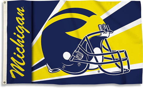 Michigan Wolverines Flag 3x5 BSI Helmet Design