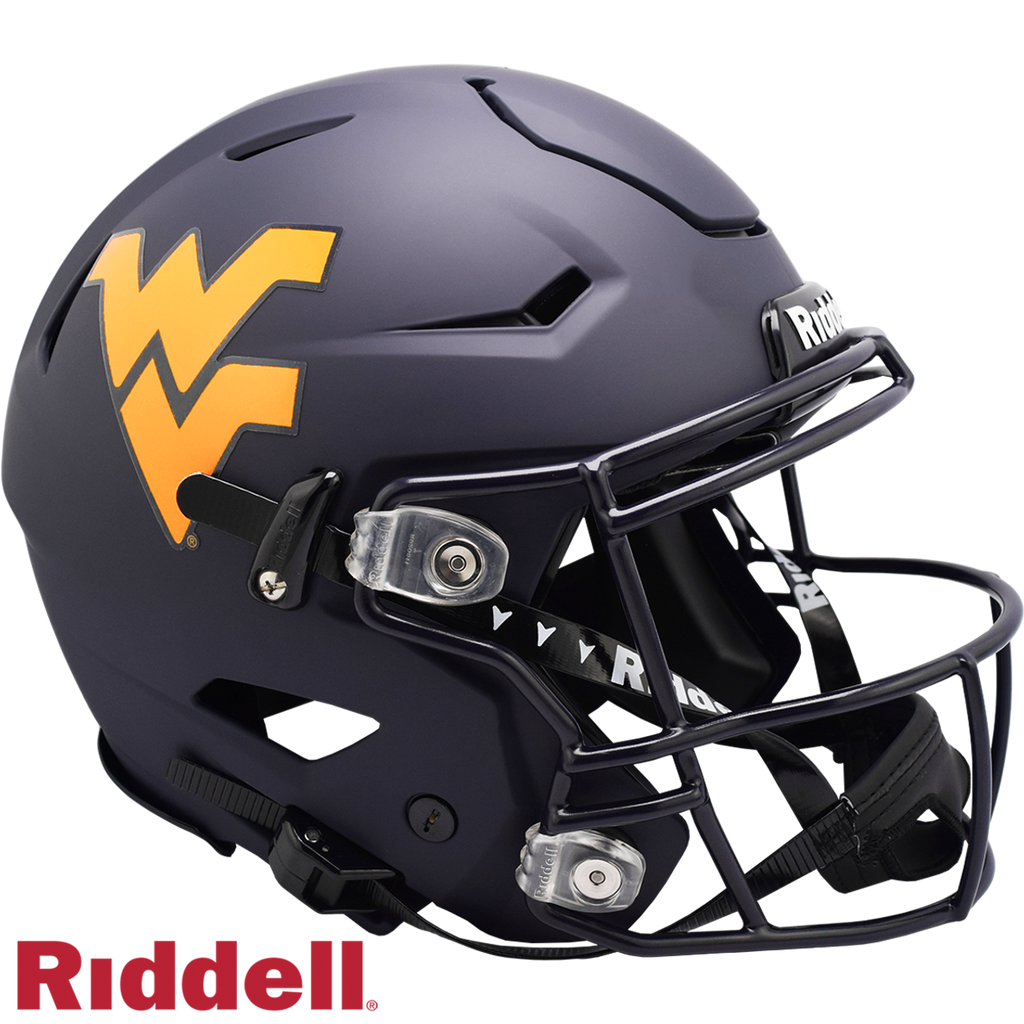 West Virginia Mountaineers Helmet Riddell Authentic Full Size SpeedFlex Style Satin