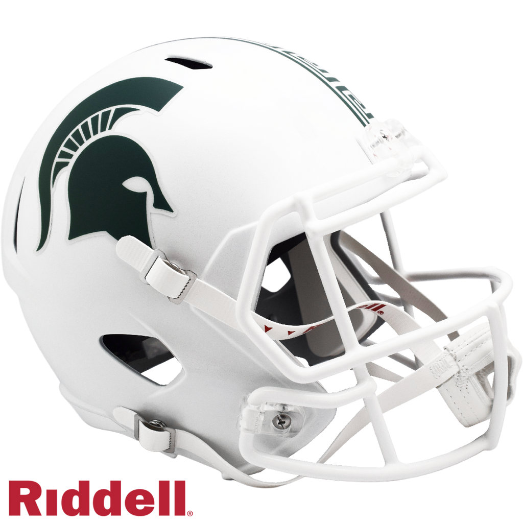Michigan State Spartans Helmet Riddell Replica Full Size Speed Style White