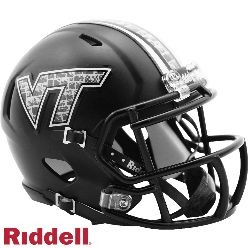 Virginia Tech Hokies Helmet - Riddell Replica Mini - Speed Style - Matte Black