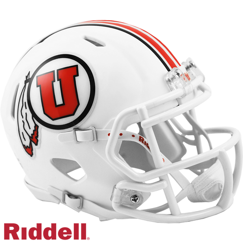 Utah Utes Helmet Riddell Replica Mini Speed Style White