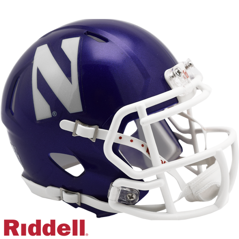 Northwestern Wildcats Helmet Riddell Replica Mini Speed Style Purple