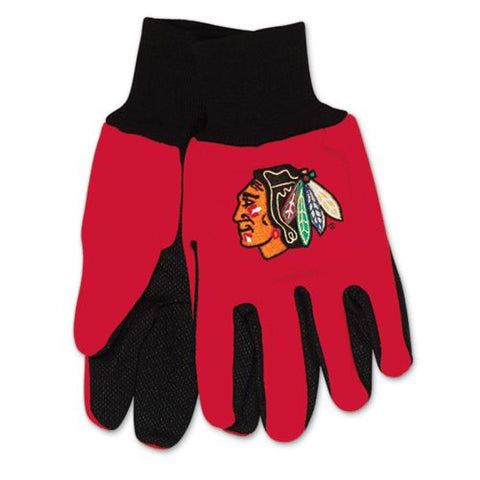 Chicago Blackhawks Gloves Two Tone Style Adult Size