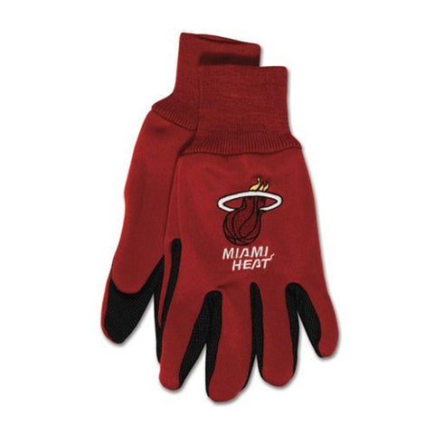 Miami Heat Gloves Two Tone Style Adult Size - Special Order