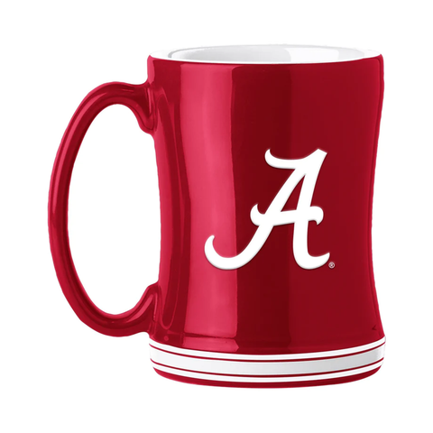 Alabama Crimson Tide Coffee Mug 14oz Sculpted Relief Team Color
