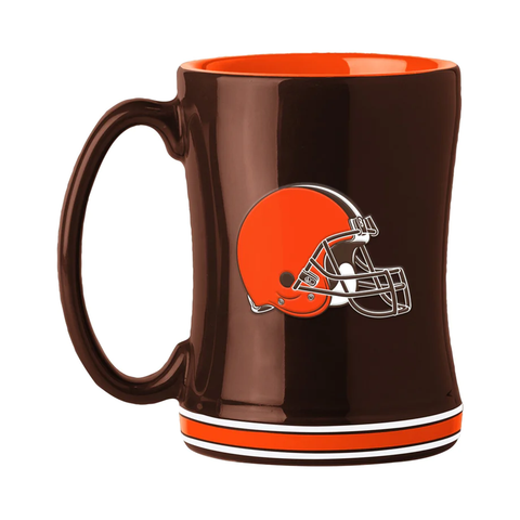 Cleveland Browns Coffee Mug 14oz Sculpted Relief Team Color