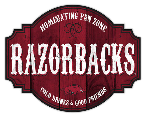 Arkansas Razorbacks Sign Wood 12 Inch Homegating Tavern - Special Order