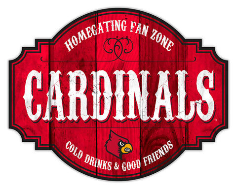 Louisville Cardinals Sign Wood 12 Inch Homegating Tavern - Special Order