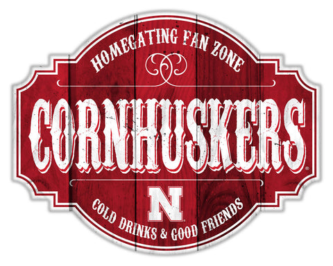 Nebraska Cornhuskers Sign Wood 12 Inch Homegating Tavern