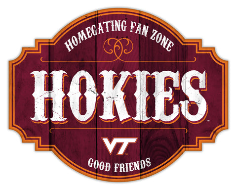 Virginia Tech Hokies Sign Wood 12 Inch Homegating Tavern - Special Order