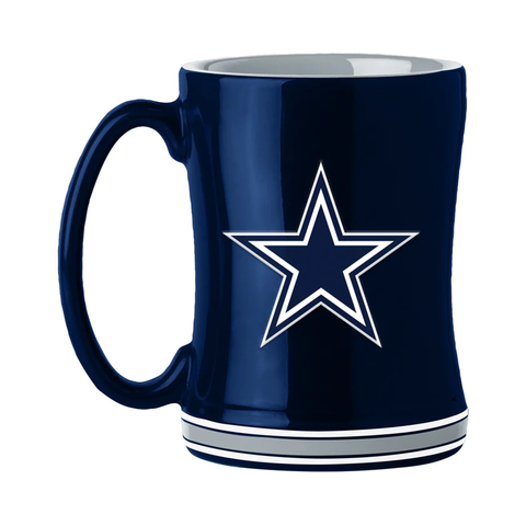 Dallas Cowboys Coffee Mug 14oz Sculpted Relief Team Color