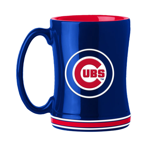 Chicago Cubs Coffee Mug 14oz Sculpted Relief Team Color
