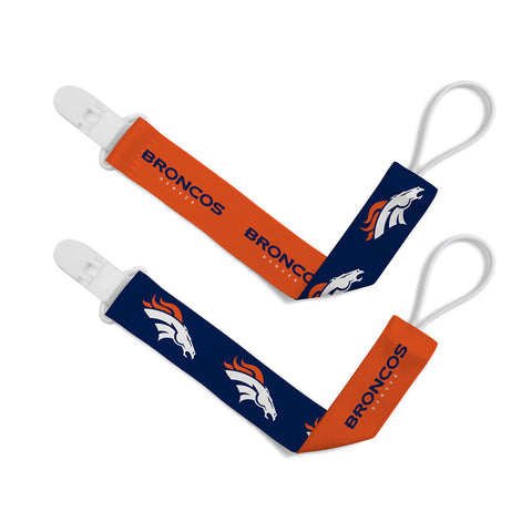 Denver Broncos Pacifier Clips 2 Pack