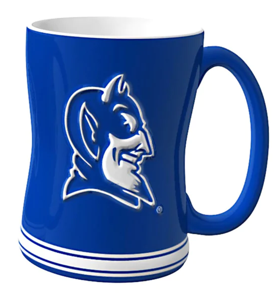 Duke Blue Devils Coffee Mug 14oz Sculpted Relief Team Color