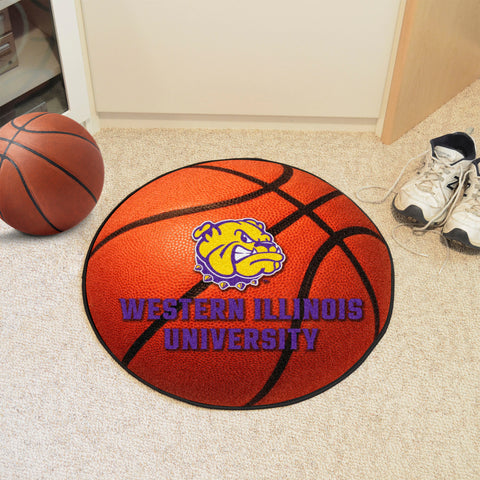 Western Illinois Leathernecks Basketball Rug - 27in. Diameter