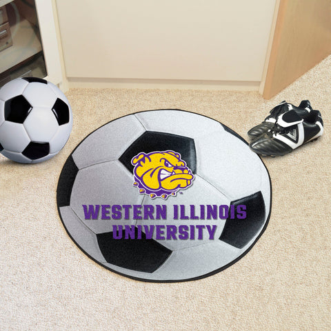 Western Illinois Leathernecks Soccer Ball Rug - 27in. Diameter