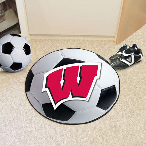 Wisconsin Badgers Soccer Ball Rug - 27in. Diameter