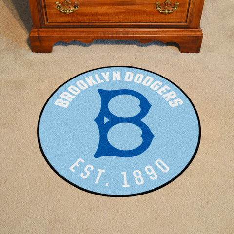 Brooklyn Dodgers Roundel Rug - 27in. Diameter 1944 Retro Logo