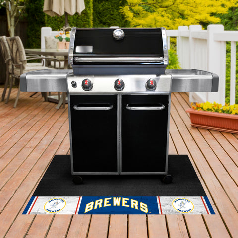 Milwaukee Brewers Vinyl Grill Mat - 26in. x 42in.1970