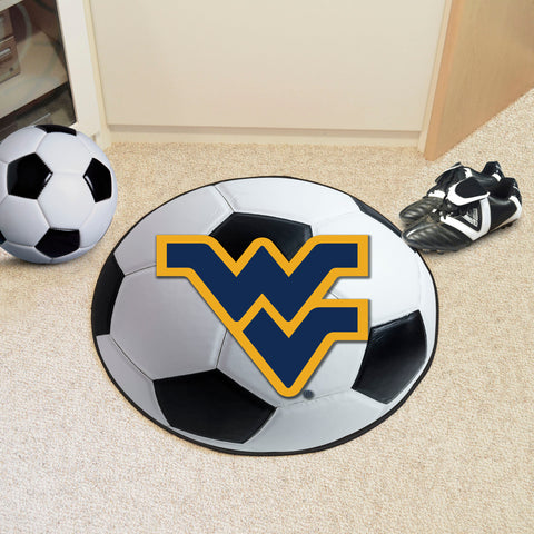 West Virginia Mountaineers Soccer Ball Rug - 27in. Diameter