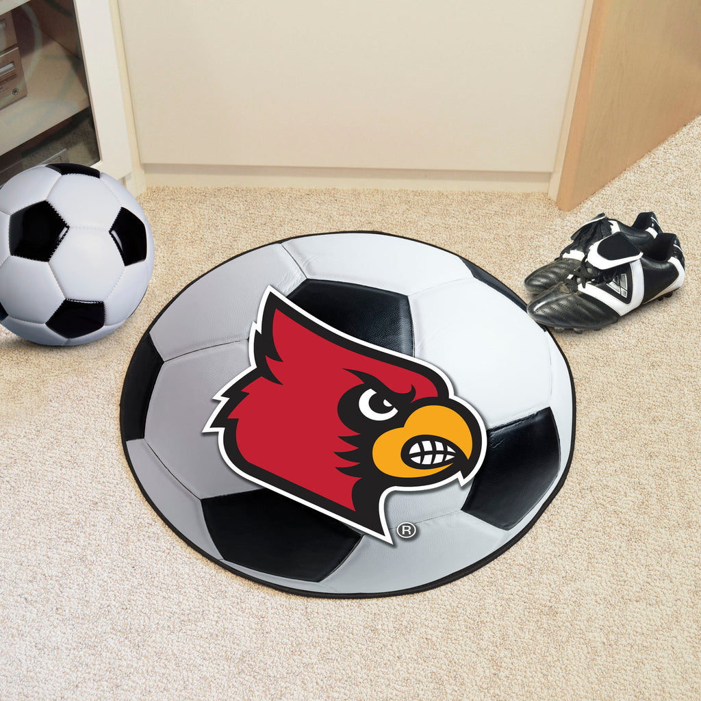 Louisville Cardinals Soccer Ball Rug - 27in. Diameter