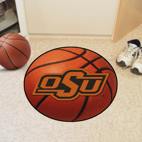 Oklahoma State Cowboys Basketball Rug - 27in. Diameter