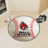 Ball State Cardinals Baseball Rug - 27in. Diameter