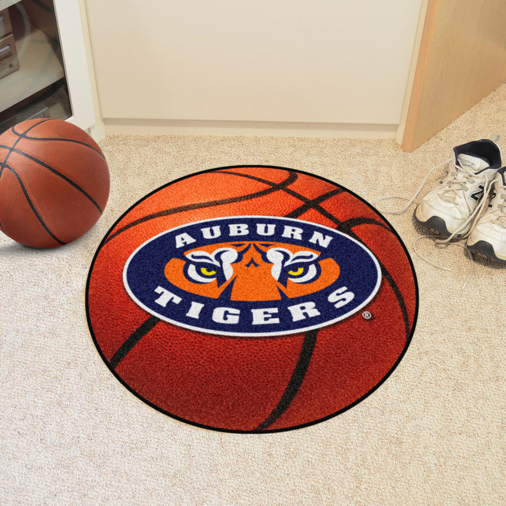 Auburn Tigers Basketball Rug - 27in. Diameter, Tiger