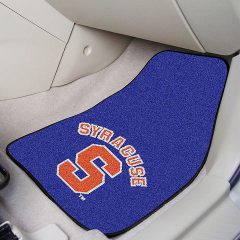 Syracuse Orange Front Carpet Car Mat Set - 2 Pieces, Blue with Wordmark