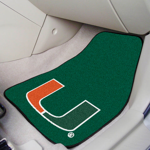 Miami Hurricanes Front Carpet Car Mat Set - 2 Pieces