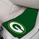 Green Bay Packers Front Carpet Car Mat Set - 2 Pieces