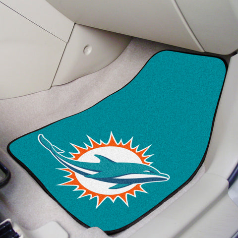 Miami Dolphins Front Carpet Car Mat Set - 2 Pieces