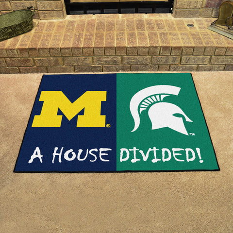House Divided - Michigan / Michigan St Rug 34 in. x 42.5 in.