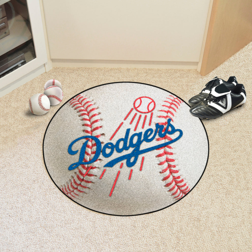 Los Angeles Dodgers Baseball Rug - 27in. Diameter
