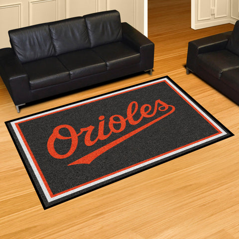 Baltimore Orioles 5ft. x 8 ft. Plush Area Rug "Orioles" Logo