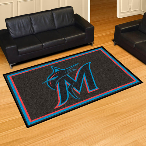Miami Marlins 5ft. x 8 ft. Plush Area Rug