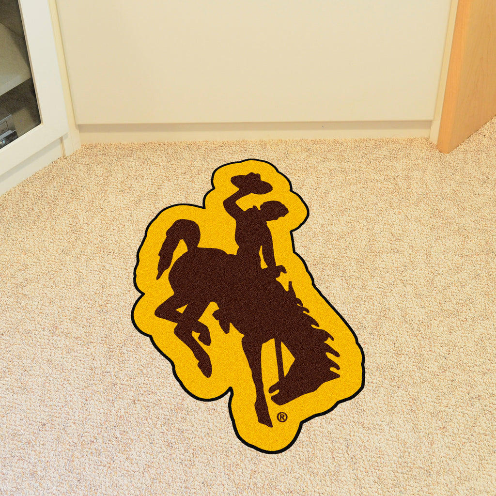 Wyoming Cowboys Mascot Rug Brown Cowboy Logo