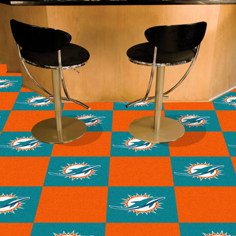 Miami Dolphins Team Carpet Tiles - 45 Sq Ft.