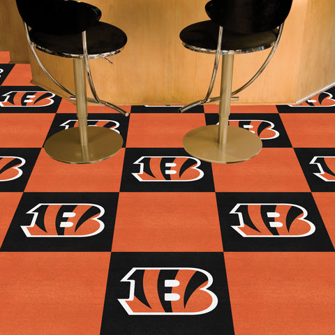Cincinnati Bengals Team Carpet Tiles - 45 Sq Ft.