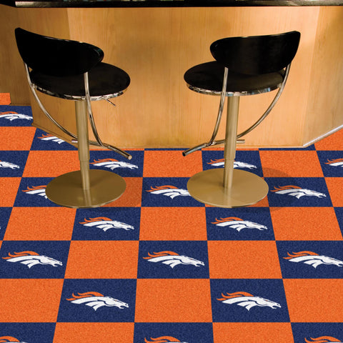 Denver Broncos Team Carpet Tiles - 45 Sq Ft.