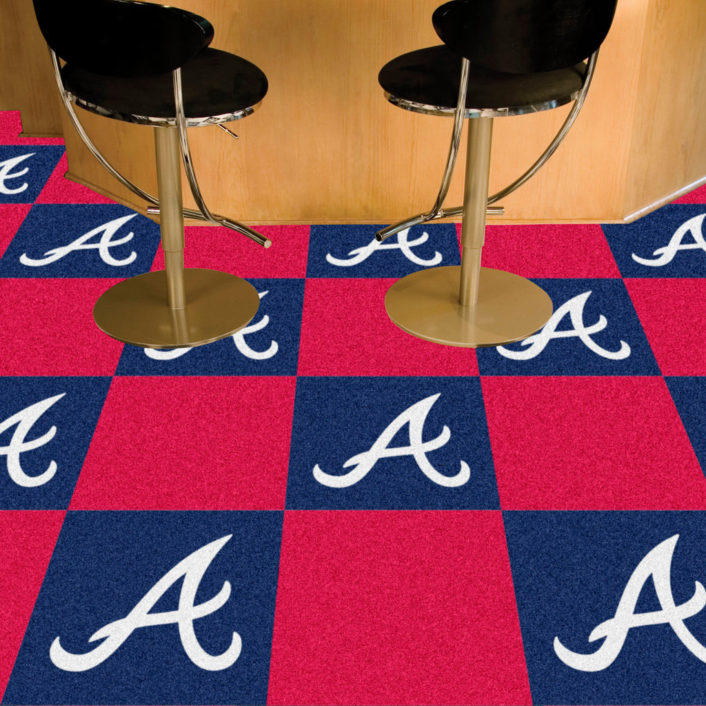 Atlanta Braves "A" Logo Team Carpet Tiles - 45 Sq Ft.