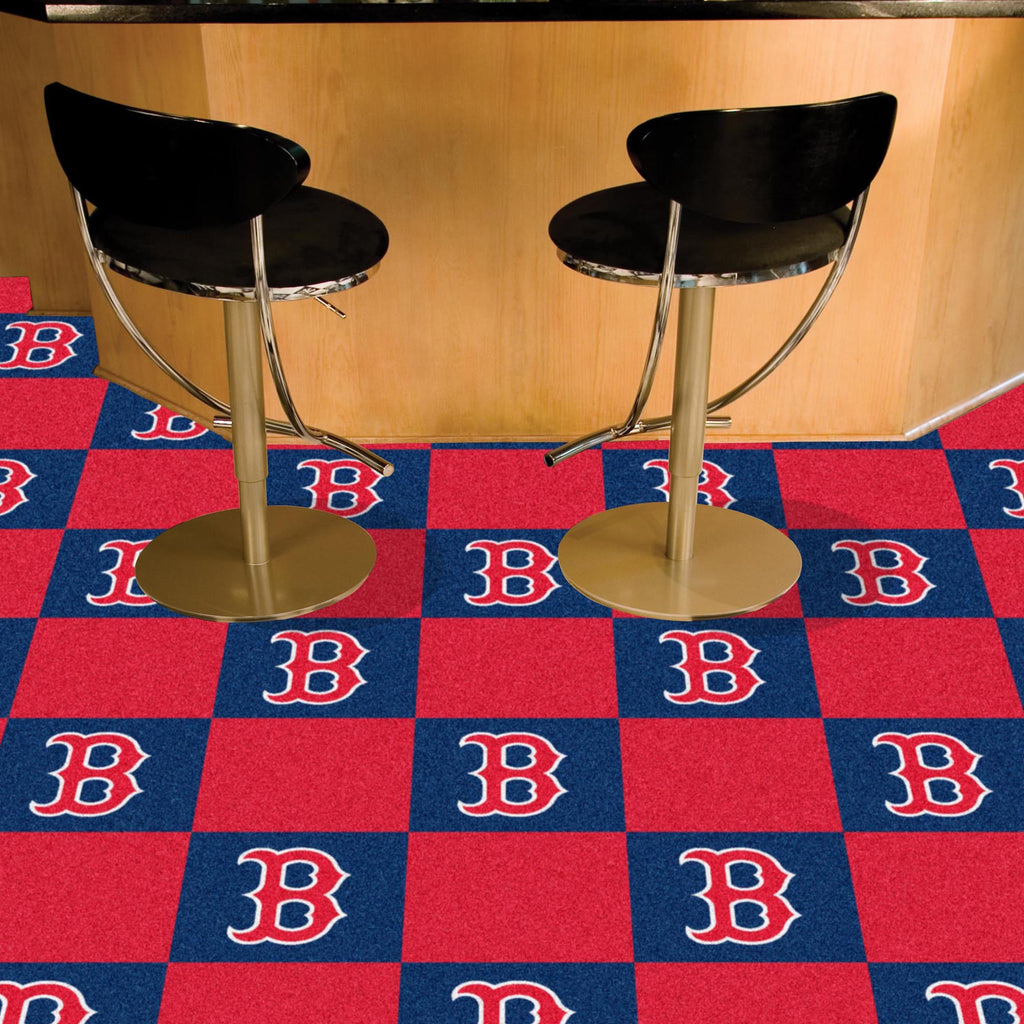 Boston Red Sox B Logo Team Carpet Tiles - 45 Sq Ft.
