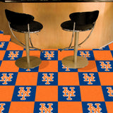 New York Mets "NY" Hat Logo Team Carpet Tiles - 45 Sq Ft.