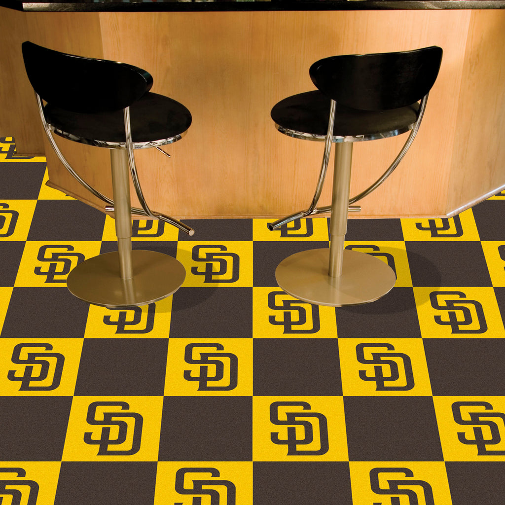 San Diego Padres Team Carpet Tiles - 45 Sq Ft.