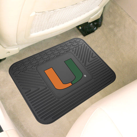Miami Hurricanes Back Seat Car Utility Mat - 14in. x 17in.