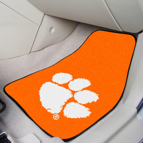 Clemson Tigers Front Carpet Car Mat Set - 2 Pieces, Orange