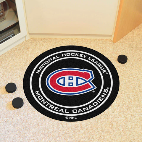Montreal Canadiens Hockey Puck Rug - 27in. Diameter