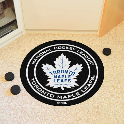 Toronto Maple Leafs Hockey Puck Rug - 27in. Diameter