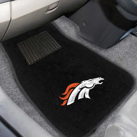 Denver Broncos Embroidered Car Mat Set - 2 Pieces