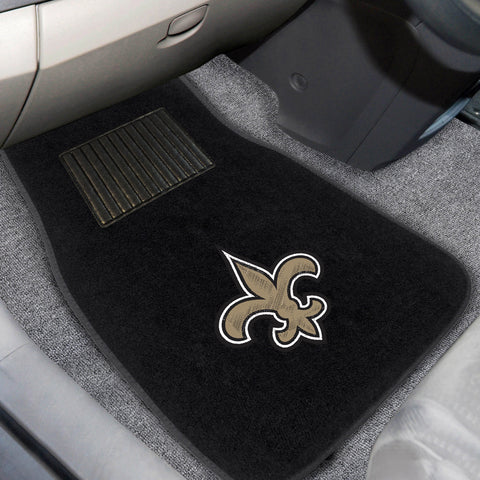 New Orleans Saints Embroidered Car Mat Set - 2 Pieces